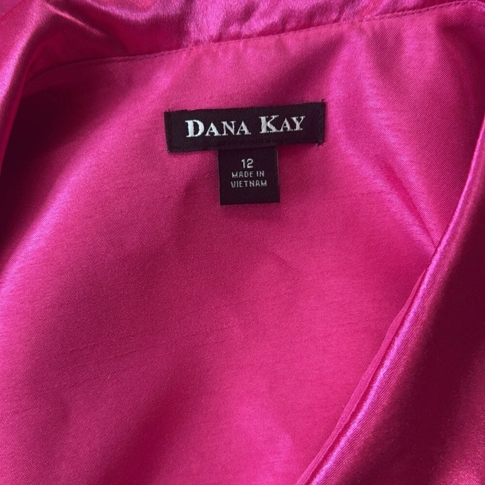 Dana Kay Womens Pink Satin Sheath Dress with Matching Bolero‎ Jacket Set 12